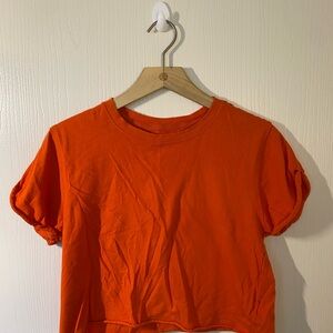 We The Free Vibrant Orange Crop Top